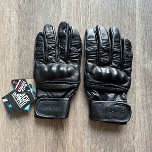 Black Brand Motorcycle Leather Gloves The Protector